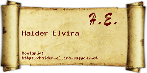 Haider Elvira névjegykártya